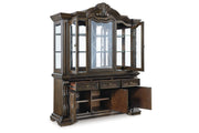 Maylee Dark Brown Dining Buffet and Hutch - Gate FurnitureCabinet