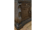 Maylee Dark Brown Dining Buffet and Hutch - Gate FurnitureCabinet