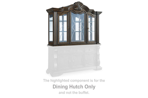 Maylee Dark Brown Dining Hutch - D947-81