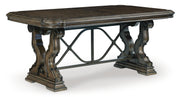 Maylee Dark Brown Dining Table, 2 Chairs and Bench - D947D12