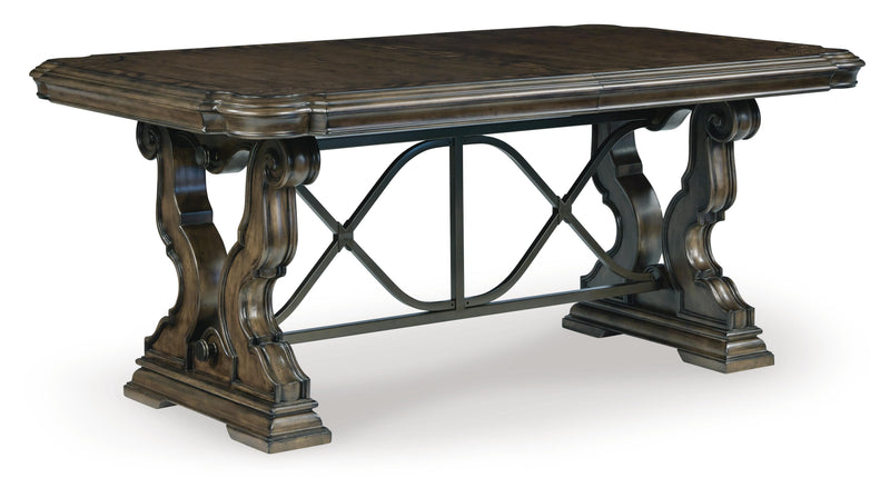 Maylee Dark Brown Dining Table, 2 Chairs and Bench - D947D12