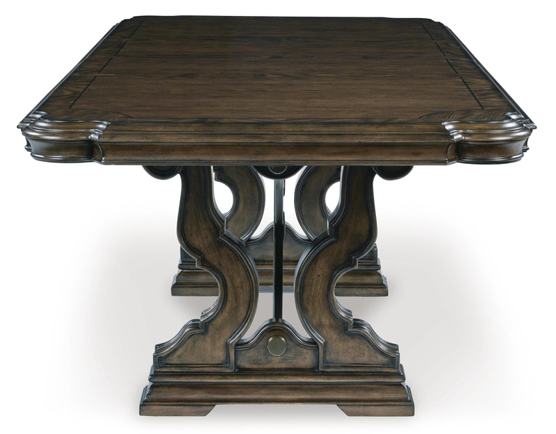 Maylee Dark Brown Dining Table, 2 Chairs and Bench - D947D12