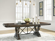 Maylee Dark Brown Dining Table, 2 Chairs and Bench - D947D12