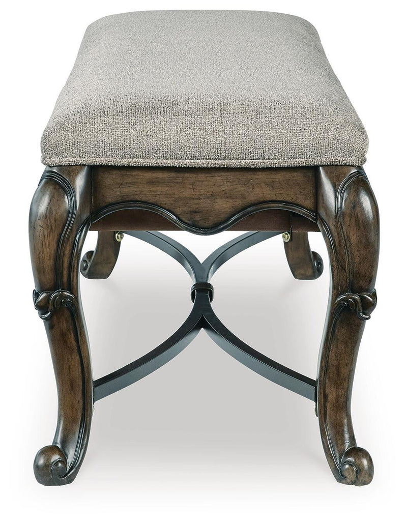 Maylee Dark Brown Dining Table, 2 Chairs and Bench - D947D12