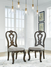 Maylee Dark Brown Dining Table and 4 Chairs - D947D10