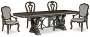 Maylee Dark Brown Dining Table and 4 Chairs - D947D10