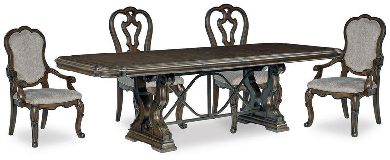 Maylee Dark Brown Dining Table and 4 Chairs - D947D10