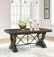 Maylee Dark Brown Dining Table and 6 Chairs - Gate FurnitureDining Room Set