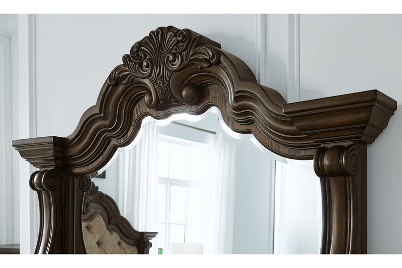 Maylee Dark Brown Dresser and Mirror - Gate FurnitureDresser & Mirror