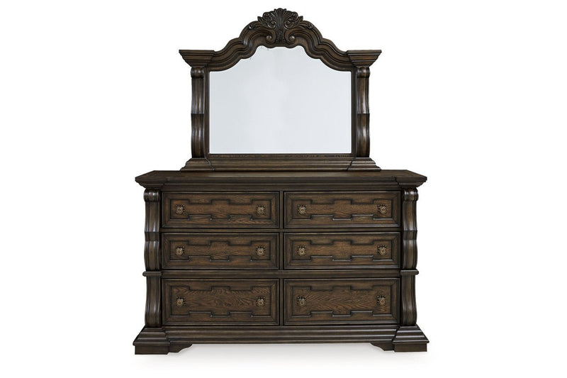 Maylee Dark Brown Dresser and Mirror - Gate FurnitureDresser & Mirror