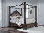 Maylee Dark Brown King Canopy Bed - B947B10