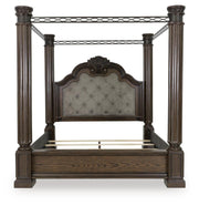 Maylee Dark Brown King Canopy Bed - B947B10
