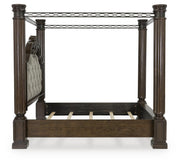 Maylee Dark Brown King Canopy Bed - B947B10