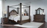 Maylee Dark Brown King Canopy Bed - B947B10