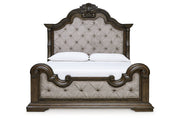 Maylee Dark Brown King Upholstered Bed - Gate FurnitureKing Bed