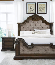 Maylee Dark Brown Upholstered Bedroom Set - Gate FurnitureBedroom Set