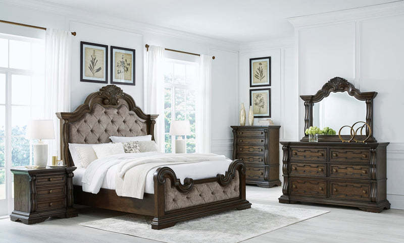 Maylee Dark Brown Upholstered Bedroom Set - Gate FurnitureBedroom Set