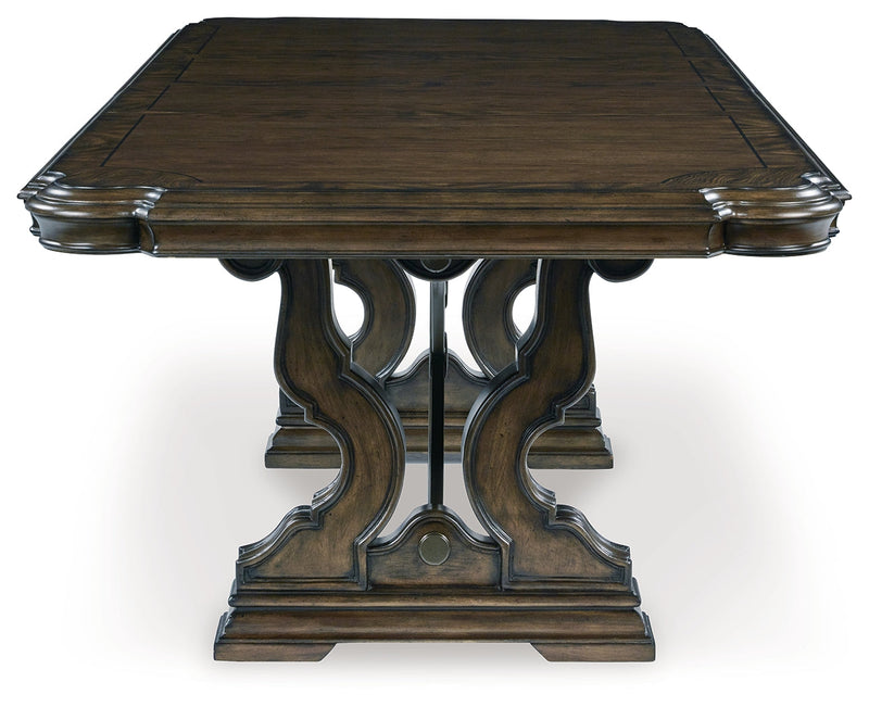 Maylee Dining Table and 4 Chairs and Bench in Dark Brown from Ashley - Luna Furniture