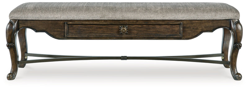 Maylee Dining Table and 4 Chairs and Bench in Dark Brown from Ashley - Luna Furniture