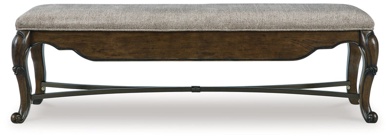 Maylee Dining Table and 4 Chairs and Bench in Dark Brown from Ashley - Luna Furniture