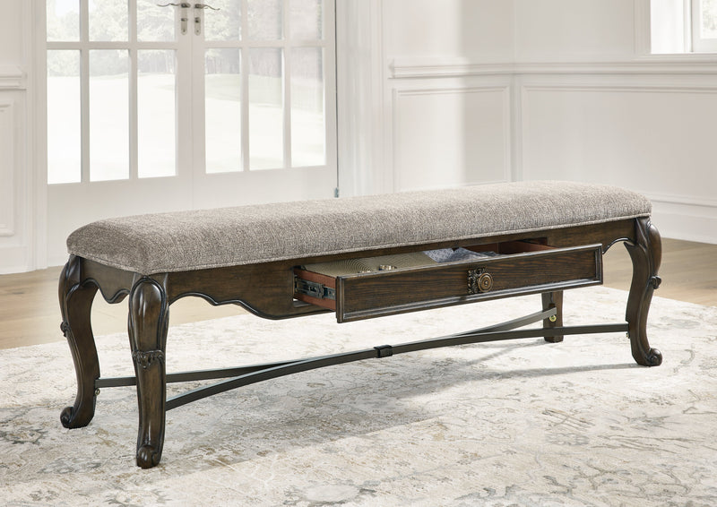 Maylee Dining Table and 4 Chairs and Bench in Dark Brown from Ashley - Luna Furniture
