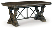Maylee Dining Table and 4 Chairs and Bench in Dark Brown from Ashley - Luna Furniture