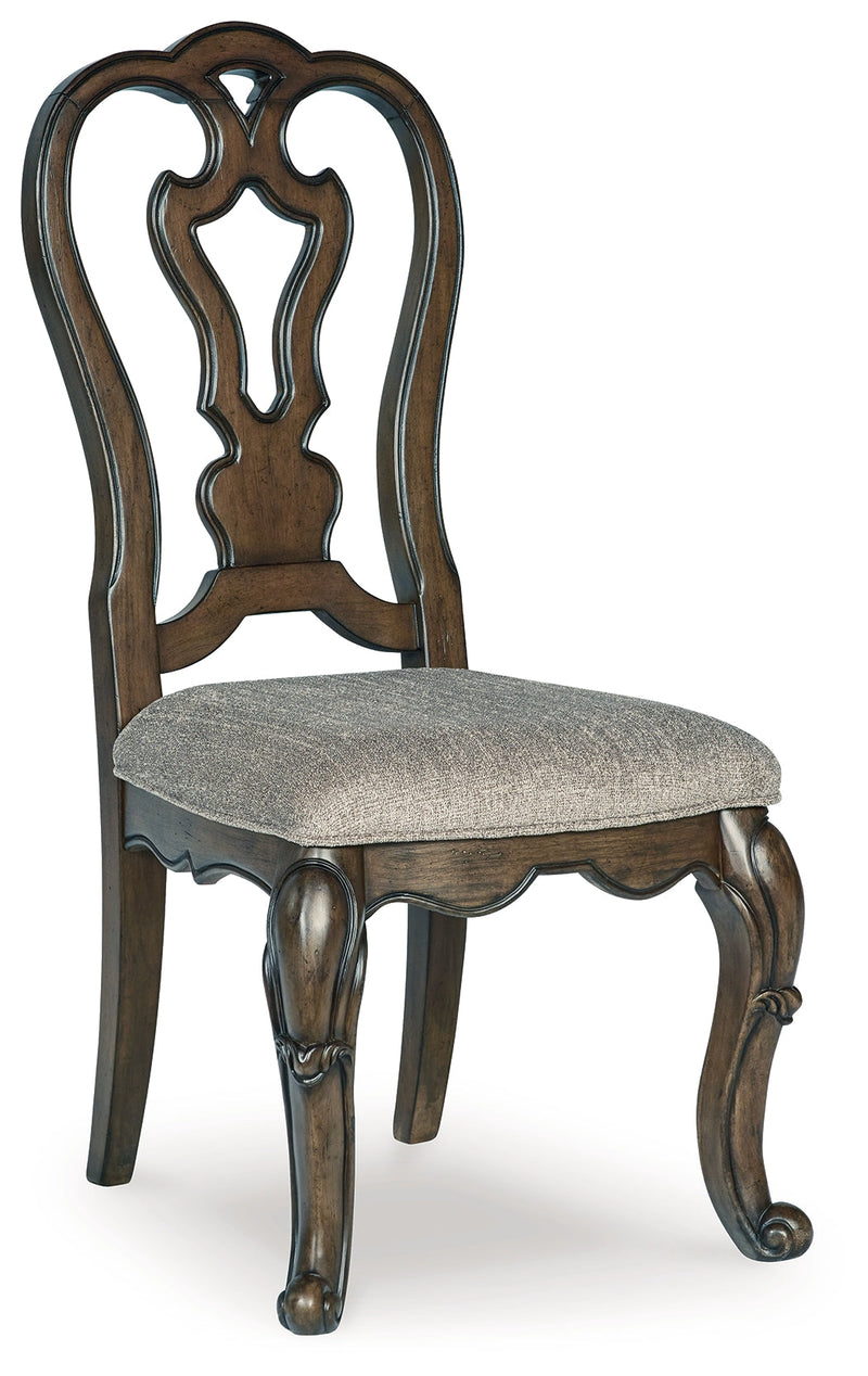 Maylee Dining Table and 4 Chairs and Bench with Storage in Dark Brown from Ashley - Luna Furniture