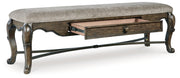 Maylee Dining Table and 4 Chairs and Bench with Storage in Dark Brown from Ashley - Luna Furniture