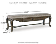 Maylee Dining Table and 4 Chairs and Bench with Storage in Dark Brown from Ashley - Luna Furniture