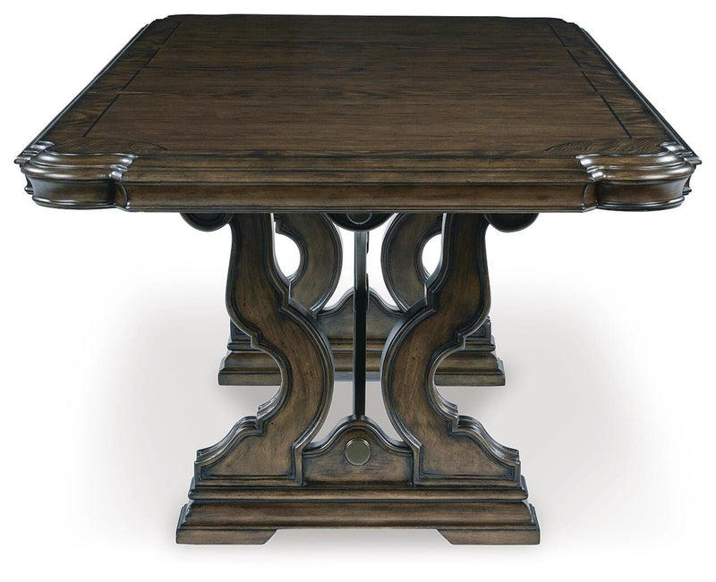 Maylee Dining Table and 4 Chairs with Storage in Dark Brown - PKG017131