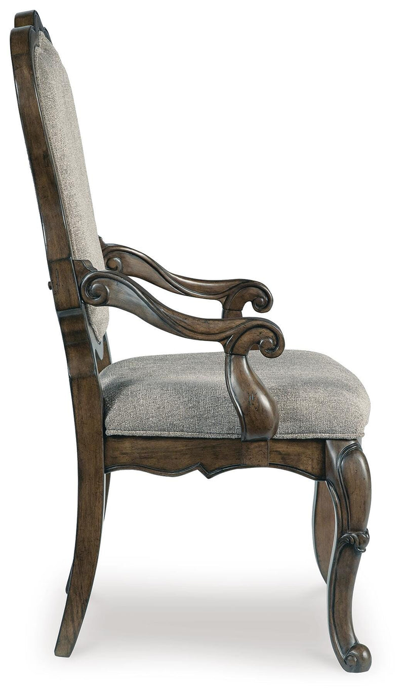 Maylee Dining Table and 6 Chairs and Bench with Storage in Dark Brown - PKG017141