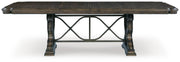 Maylee Dining Table and 6 Chairs and Bench with Storage in Dark Brown - PKG017141