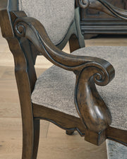 Maylee Dining Table and 6 Chairs and Bench with Storage in Dark Brown - PKG017141