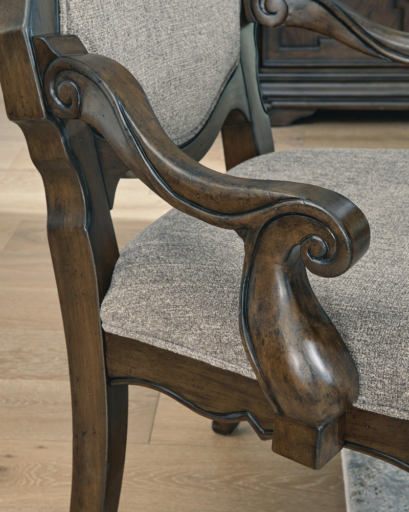 Maylee Dining Table and 6 Chairs and Bench with Storage in Dark Brown - PKG017141