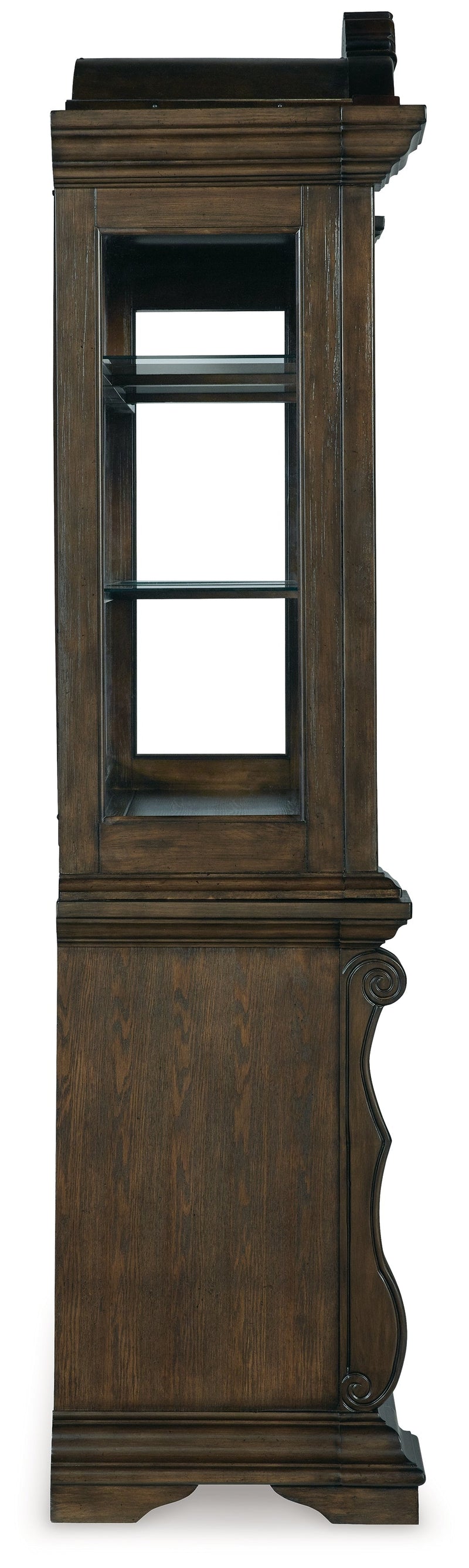 Maylee Dining Table and 6 Chairs with China Cabinet in Dark Brown from Ashley - Luna Furniture