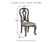 Maylee Dining Table and 6 Chairs with China Cabinet in Dark Brown from Ashley - Luna Furniture