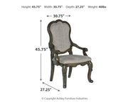 Maylee Dining Table and 6 Chairs with Storage in Dark Brown from Ashley - Luna Furniture