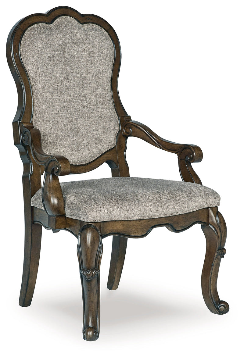 Maylee Dining Table and 6 Chairs with Storage in Dark Brown from Ashley - Luna Furniture