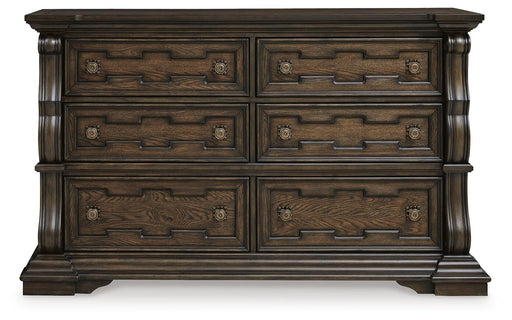 Maylee King Canopy Bed and Dresser in Dark Brown - PKG022426