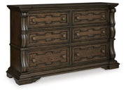 Maylee King Canopy Bed and Dresser in Dark Brown - PKG022426