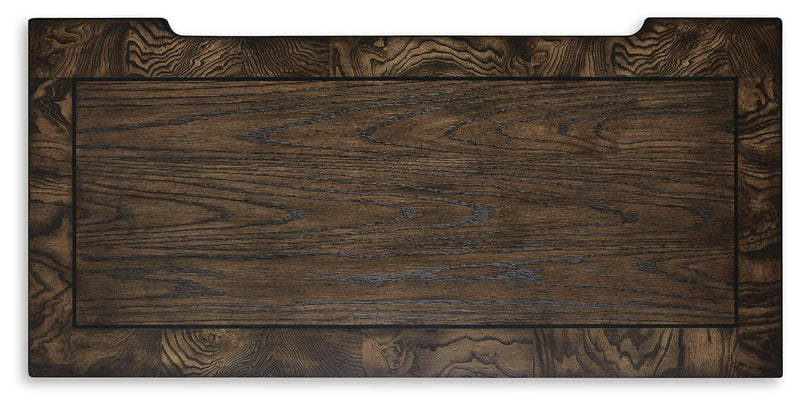Maylee King Canopy Bed, Dresser, Mirror and Chest in Dark Brown - PKG022424