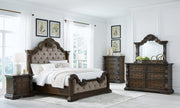 Maylee King Upholstered Bed with Dresser and Nightstand in Dark Brown - Gate FurnitureBedroom Set