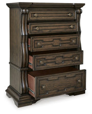 Maylee King Upholstered Panel Bed, Chest and 2 Nightstands - B947B19