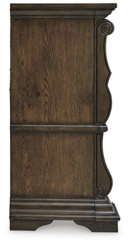 Maylee Queen Canopy Bed and Dresser in Dark Brown - PKG022442