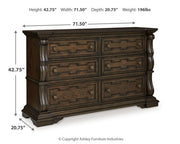 Maylee Queen Canopy Bed and Dresser in Dark Brown - PKG022442