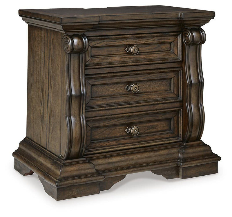 Maylee Queen Upholstered Panel Bed, Dresser and 2 Nightstands - B947B20