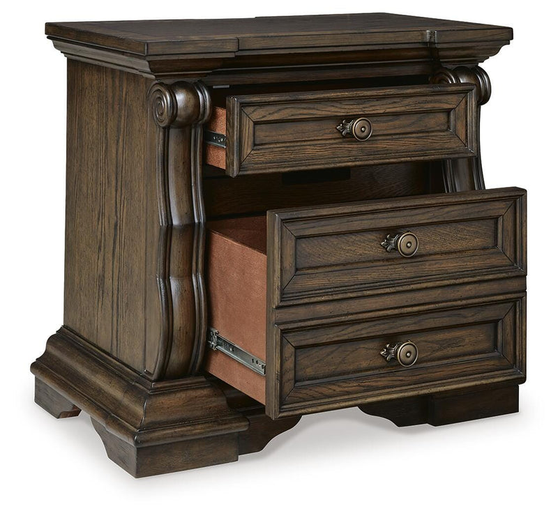 Maylee Queen Upholstered Panel Bed, Dresser and 2 Nightstands - B947B20