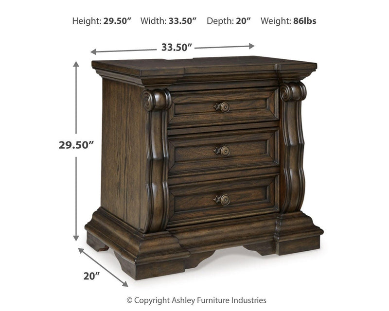 Maylee Queen Upholstered Panel Bed, Dresser and 2 Nightstands - B947B20