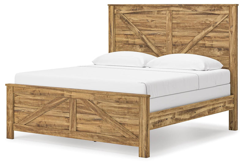 Maystonna Brown King Crossbuck Panel Bed - PCB1580B6
