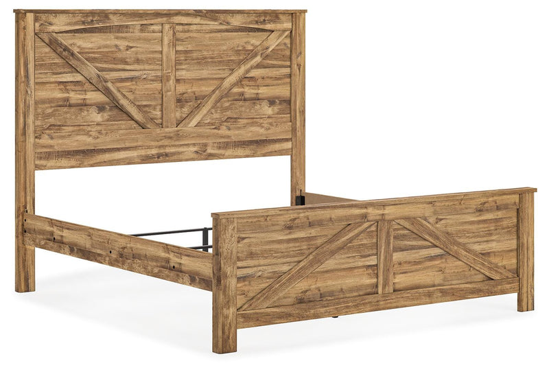 Maystonna Brown King Crossbuck Panel Bed - PCB1580B6